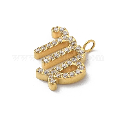 Ионное покрытие (ip) 304 нержавеющая сталь микропаве кубический цирконий подвески STAS-Z107-09G-10-1