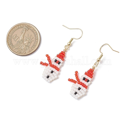 Серьги-подвески из круглого бисера Toho EJEW-MZ00566-02-1