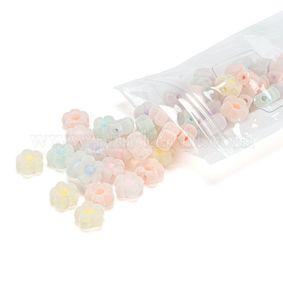 30 Stück flockige Acrylperlen&nbsp;MACR-FS0001-07-1