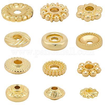 120шт 12 стиля латунные бусины&nbsp;KK-BBC0022-36-1