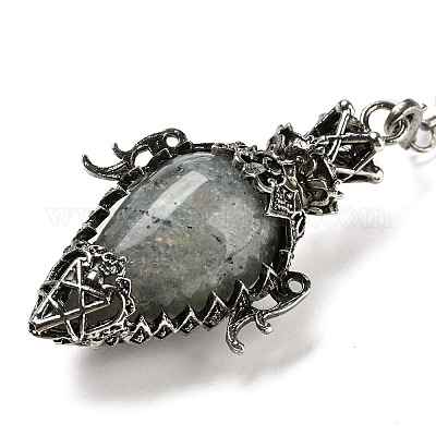 Большие подвески с маятником из смешанных драгоценных камней G-H293-01AS-1