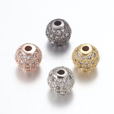 Perline zirconi micro pave  in ottone&nbsp;ZIRC-E134-6mm-04-1