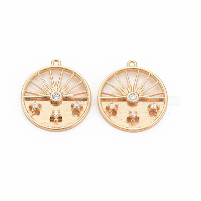 Латунные микропаве прозрачные подвески с фианитом KK-S364-265-1