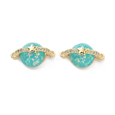 Подвески-коннекторы с микропаве из латуни и прозрачным кубическим цирконием KK-B129-28G-02-1