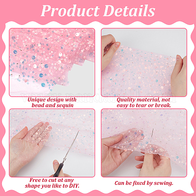 1 ярд полиэстеровой сетчатой ткани с пайетками DIY-FG0008-23B-1