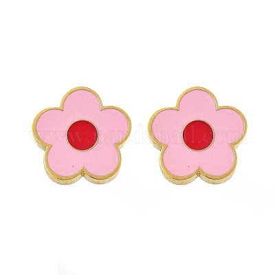 Серьги-гвоздики из нержавеющей стали 304 с эмалью STAS-E502-01G-02-1