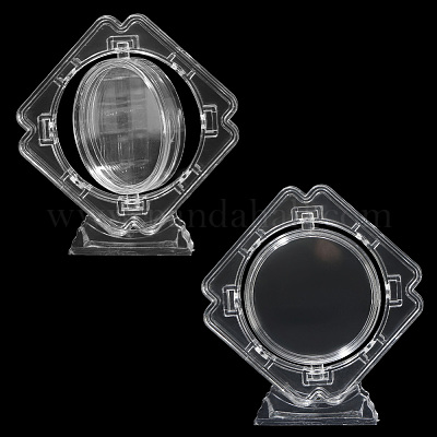 2 шт. прозрачный пластиковый вращающийся ящик для хранения памятных монет DJEW-SP0001-09-1