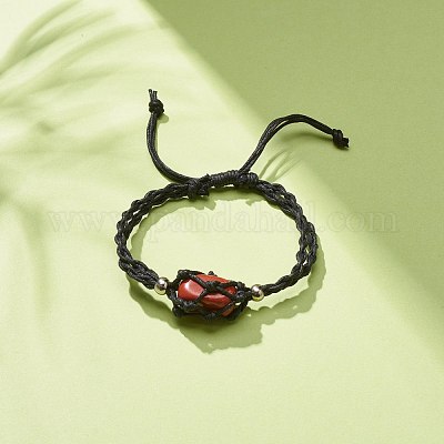 Ccb пластиковый браслет с плетеным шнуром BJEW-JB08118-02-1