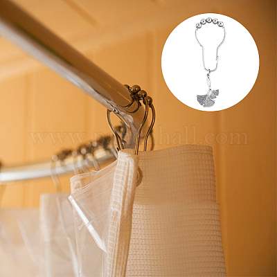 Wholesale SUPERFINDINGS 18Pcs 6 Styles Shower Curtain Rings Tibetan Style Curtain  Hooks with Alloy Hollow Leaf Pendants Rust Proof Metal Shower Rings Hooks  for Bathroom 95-127mm 