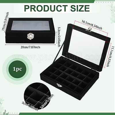 Подарочные шкатулки для хранения украшений из бархатной бумаги с 24 отделением CON-WH0110-41-1