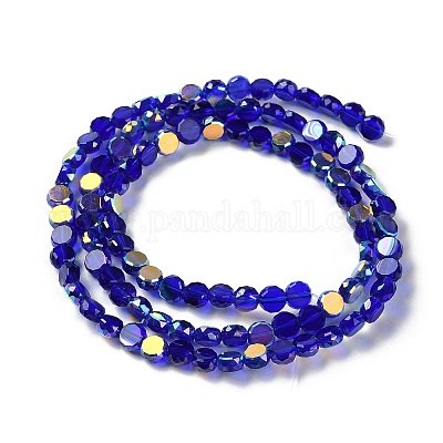 Прозрачные стеклянные бусины гальваническим пряди GLAA-Q099-I01-05-1