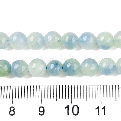 Окрашенные природные белый нефрит бисер пряди G-T138-6mm-210-23-1