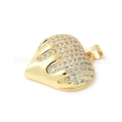 Латунные микропаве прозрачные подвески с фианитом ZIRC-I071-03G-01-1