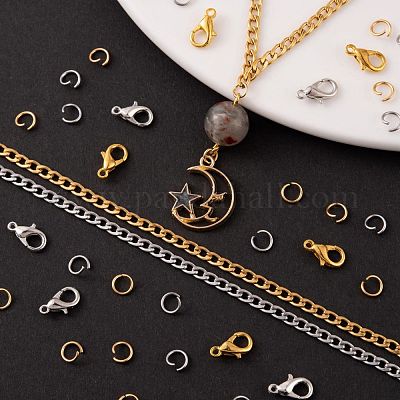 Наборы для изготовления ожерелий из витой цепи из нержавеющей стали 304 с вакуумным покрытием DIY-FS0001-25-1