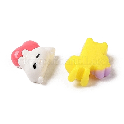 Мультяшные животные из непрозрачной смолы декодируют кабошоны RESI-H161-01-1