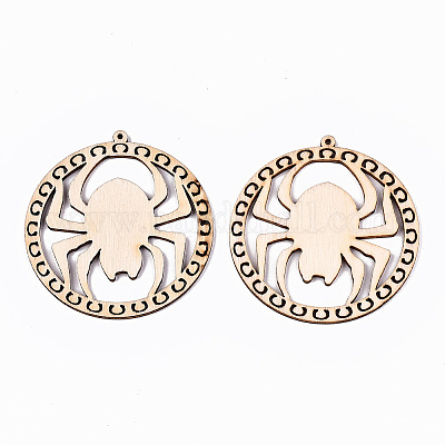 Неокрашенные натуральные деревянные большие подвески&nbsp;LS-X-WOOD-N007-076-1