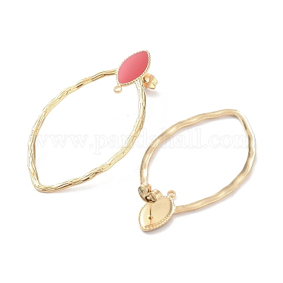 Фурнитура для сережек-гвоздиков из нержавеющей стали 304 с эмалью STAS-H186-02B-G-1