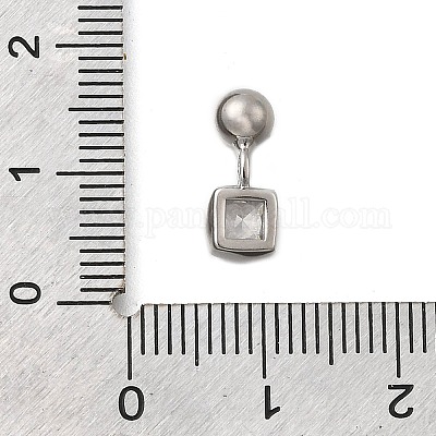 Квадратные подвески из латуни с микропаве из кубического циркония KK-D500-01A-P-1