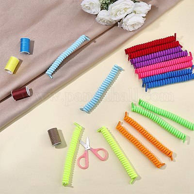8 Paar 8 Farben gelockte Polyester-Schnürsenkel ohne Binden&nbsp;AJEW-CP0010-32C-1