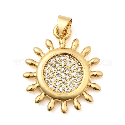 Латунные микропаве прозрачные подвески с фианитом KK-I360-053G-1