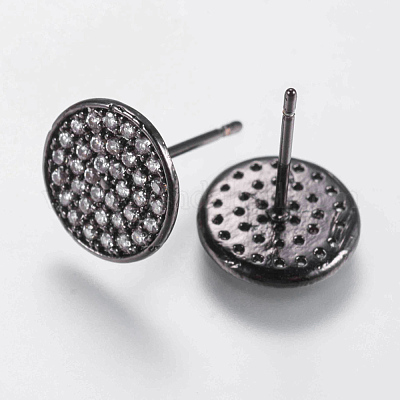 Латунь микро проложить кубическую циркониевую серьгу EJEW-E224-01-1