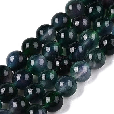 Окрашенные природные белый нефрит бисер пряди G-T138-8mm-210-2-1