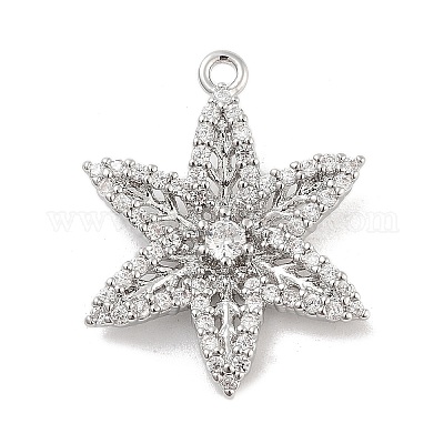 Подвески из латуни с прозрачным фианитом KK-Z061-09P-02-1