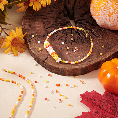 4 нитка бусин лэмпворк ручной работы LAMP-PH0001-35C-1