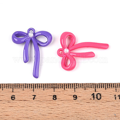 Подвески из окрашенного распылением сплава и искусственного жемчуга ABS X-PALLOY-T090-44-1