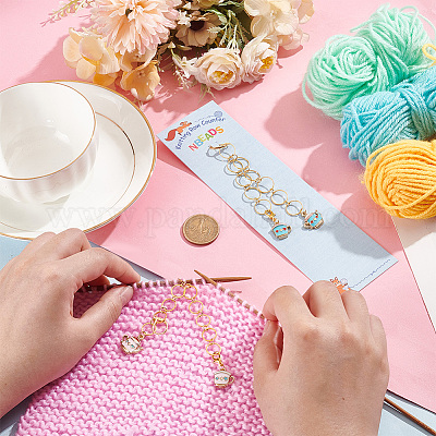 Латунные вязальные цепочки для счетчика рядов HJEW-NB00127-1