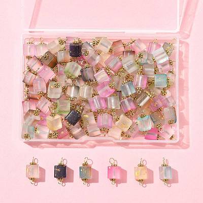 100 шт. блестящие подвески-кубики из матового стекла PALLOY-FS00042-02-1