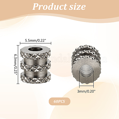 60 шт. бусины из нержавеющей стали марки 303 STAS-UN0055-40-1