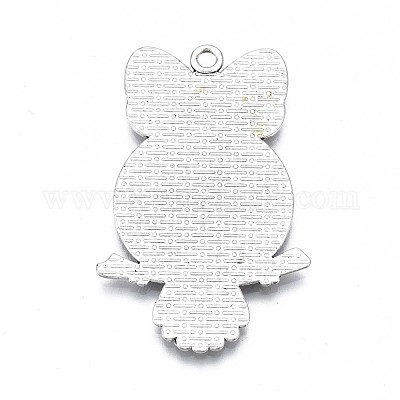 Тибетский стиль сеттинги сплава сова кулон горный хрусталь кабошон TIBEP-TD001-038AS-RS-1