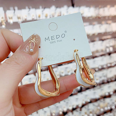 Серьги-кольца из латуни с эмалью FS-WG61EEE-01-1