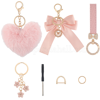 4 стиль плюшевый брелок в форме сердца из полиэстера и эмали KEYC-BBC0001-11A-1