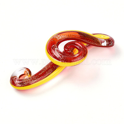 Ручной золотой песок Lampwork большие кулоны LAMP-T023-08E-1