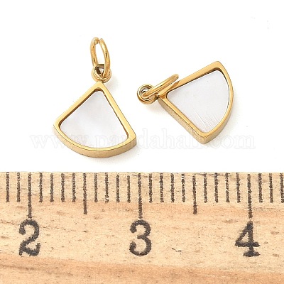 Подвески-веера из нержавеющей стали 304 с натуральным белым ракушечником STAS-Q345-19G-1