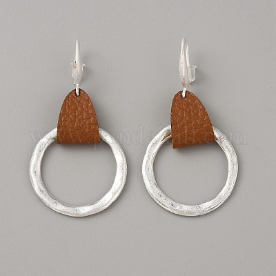 Серьги-кольца с подвесками из латуни EJEW-WH0017-63-1