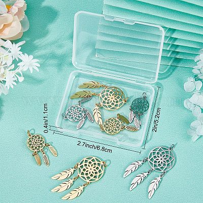 Wholesale SUNNYCLUE 1 Box 8Pcs Dream Catcher Charms Dream Catchers Charm  Stainless Steel Feather Charm Hollow Metal Double Sided Charms for Jewelry  Making Charm Earrings Necklace Keychain Women DIY Supplies 