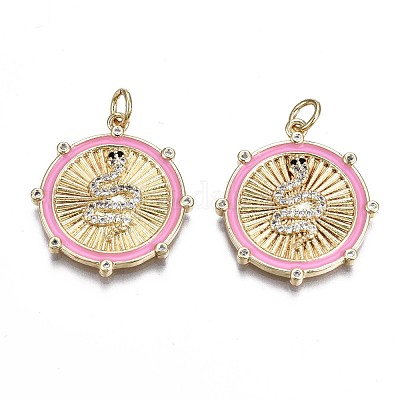 Латунные микропаве прозрачные подвески с фианитом ZIRC-S067-014-NR-1