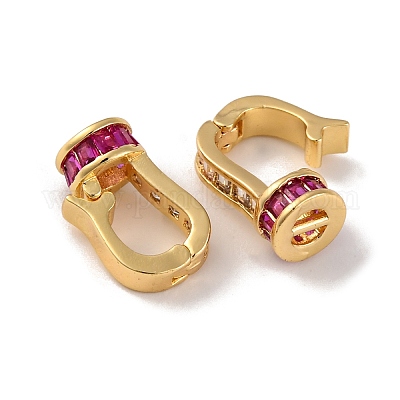 Латунные микро проложить кубического циркония раз за застежками KK-C076-06G-1