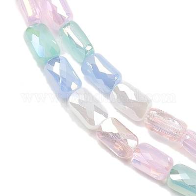 Стеклянные бусины с гальваническим покрытием  EGLA-D300-05-08-1