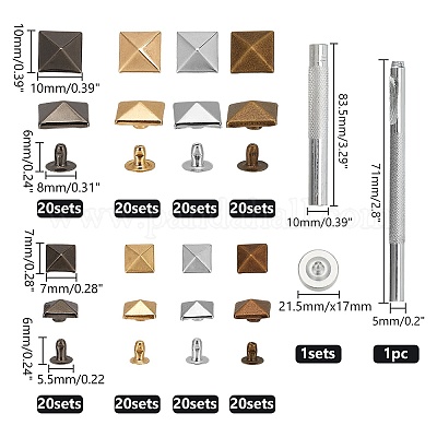 Латунь с железными плоскими квадратными заклепками&nbsp;FIND-WR0011-68-1