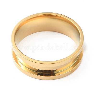 Кольцо для пальца из нержавеющей стали 201 с рифлением RJEW-WH0004-32F-G-1