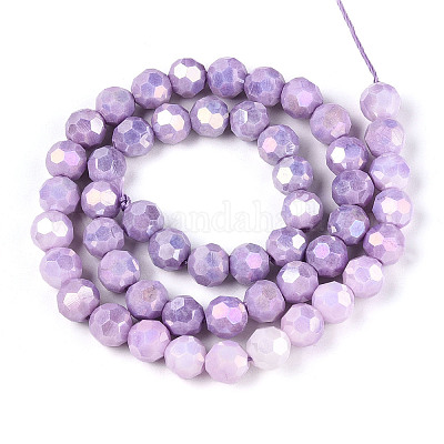 Антикоррозийные гальванические стеклянные бусины EGLA-T021-8mm-15-08-1