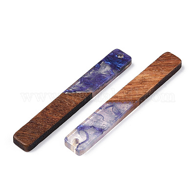 Большие подвески из прозрачной смолы и орехового дерева RESI-ZX017-43-1