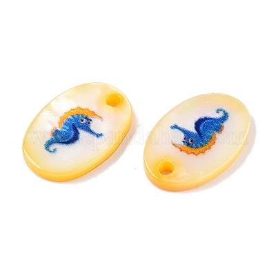 Натуральные пресноводные ракушки с двусторонней печатью овальные подвески SHEL-T020-05H-1