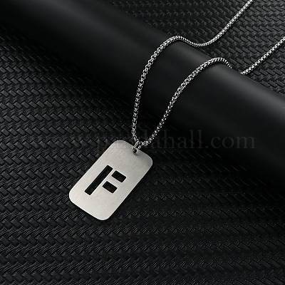 Прямоугольник с выдолбленной буквой 201 ожерелье из нержавеющей стали с подвеской FS-WG34D20-03-1