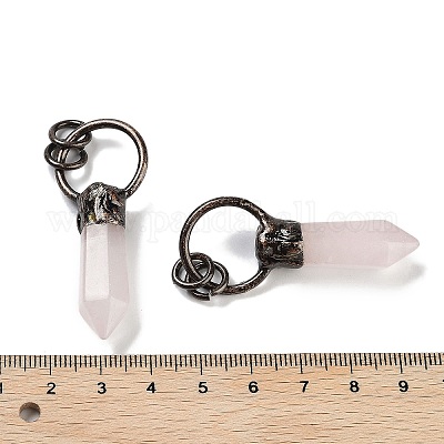 Ограненные заостренные подвески-пули из натурального смешанного камня G-A221-03-1