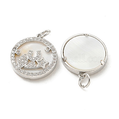 Латунные микропаве прозрачные подвески с фианитом KK-L211-018P-02-1